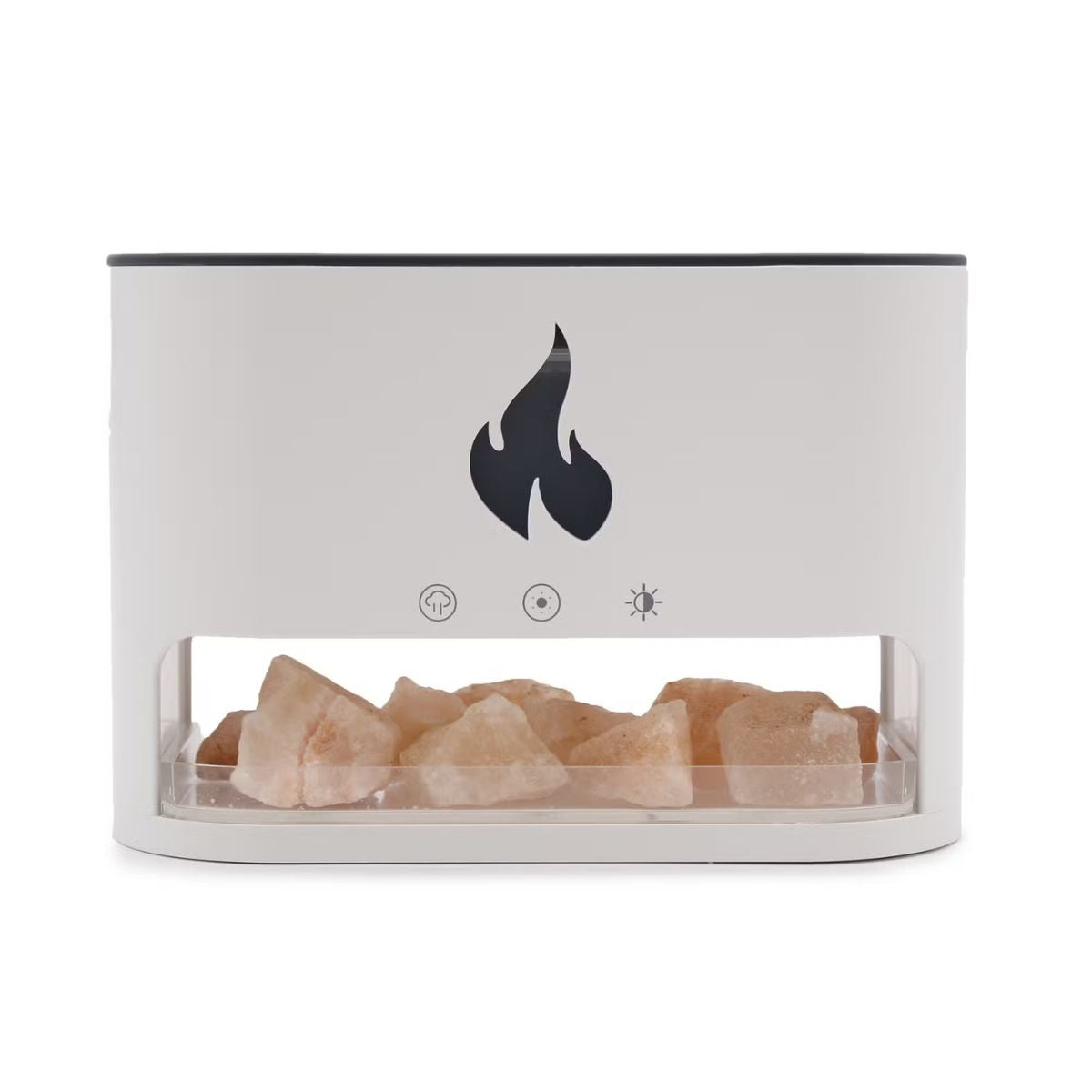 Himalayan Salt & Flame Effect Aroma Diffuser – Arctic White