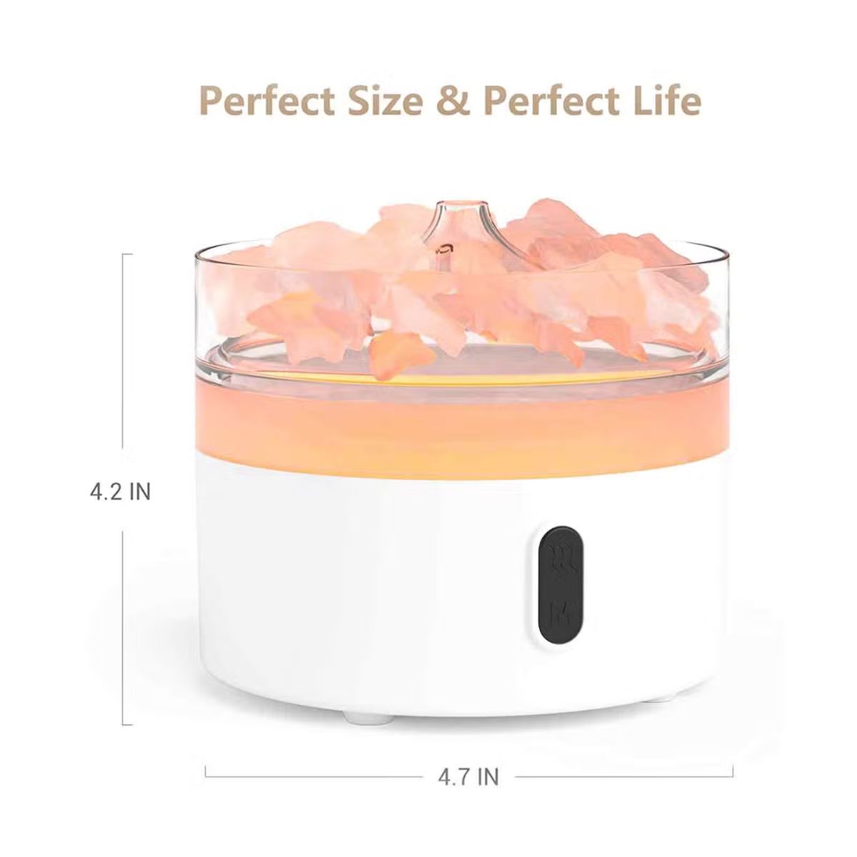 Himalayan Salt & Flame Effect Aroma Diffuser – Arctic White
