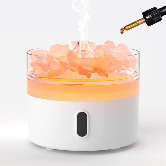 Himalayan Salt & Flame Effect Aroma Diffuser – Arctic White