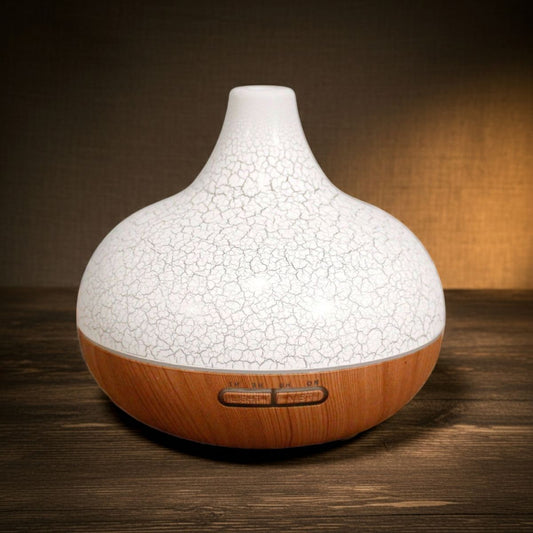 Pearlescent Shell Aroma Diffuser – Iridescent Glass Effect (USB) - Spencer Vibes