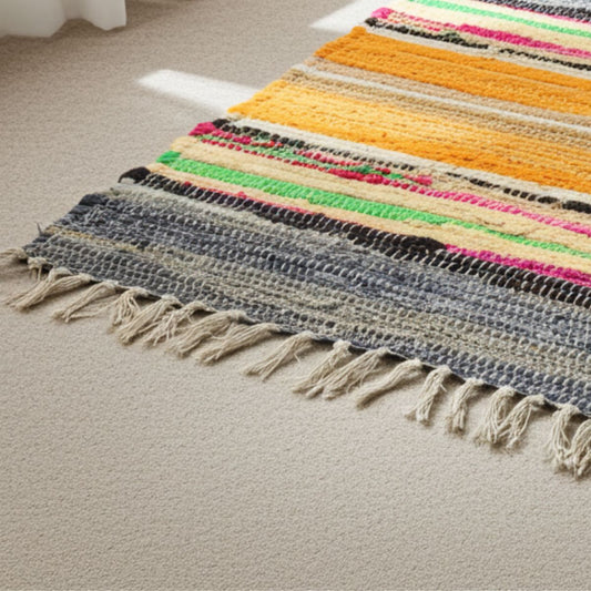 Premium Handwoven Rainbow Rag Rug 150×200 cm - Spencer Vibes