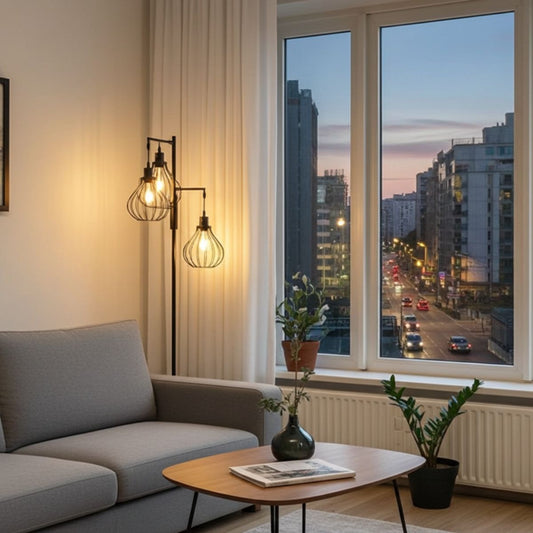 Trio Industrial Cage Floor Lamp - Spencer Vibes