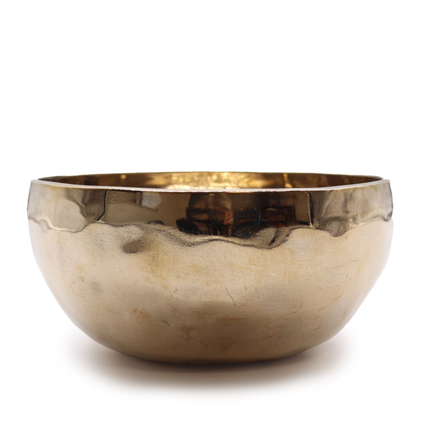 Extra Large Shining Bell-Metal Handmade Singing Bowl – 21cm Polished Bronze