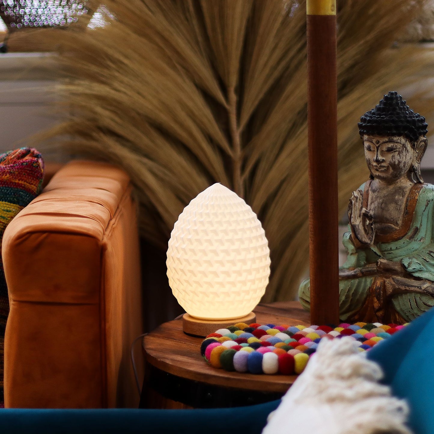 Teardrop New Wave LED Lamp – Textured Honeycomb Glow