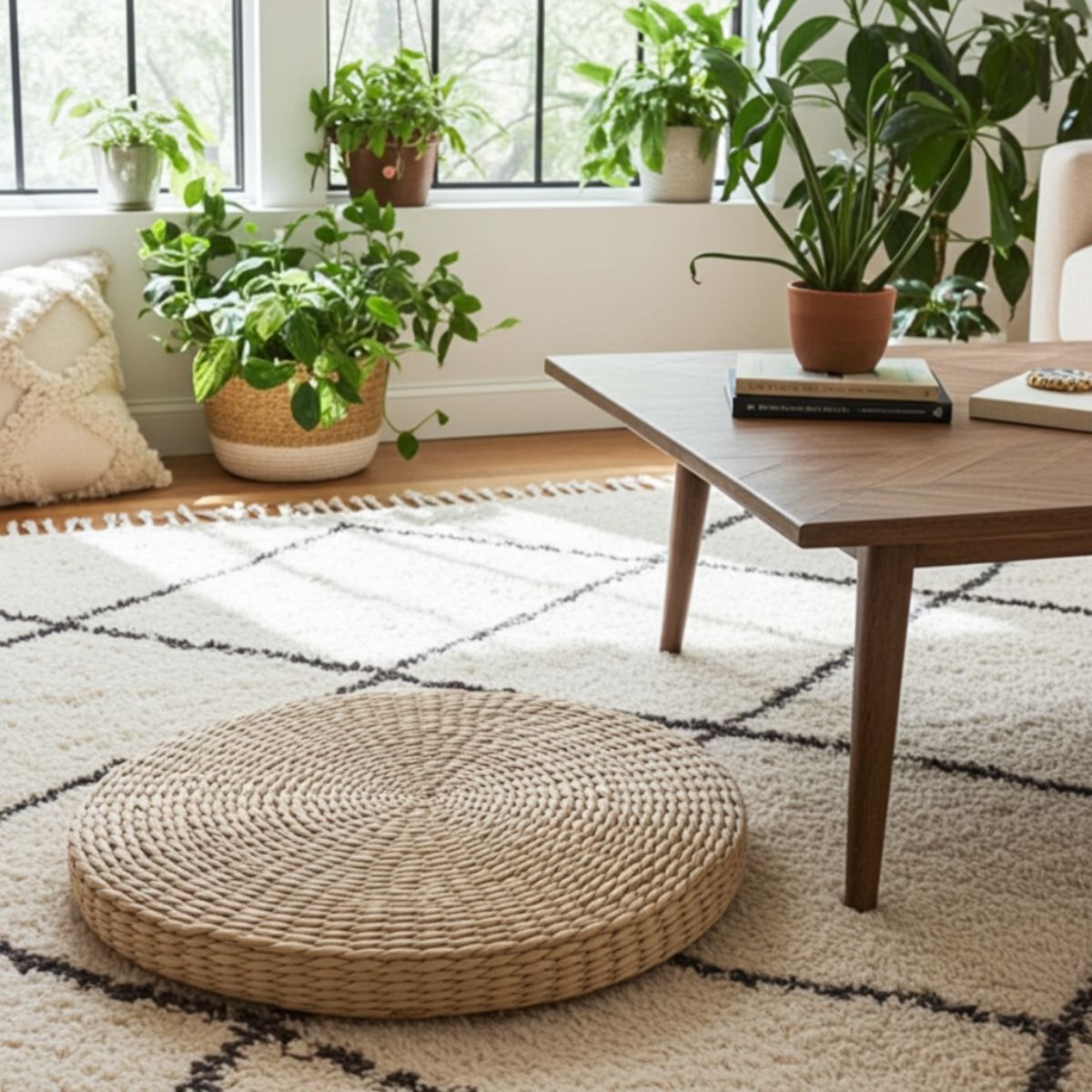 Hand-Woven Corn Husk Floor Cushion – The Artisan Mindfulness Seat - Spencer Vibes