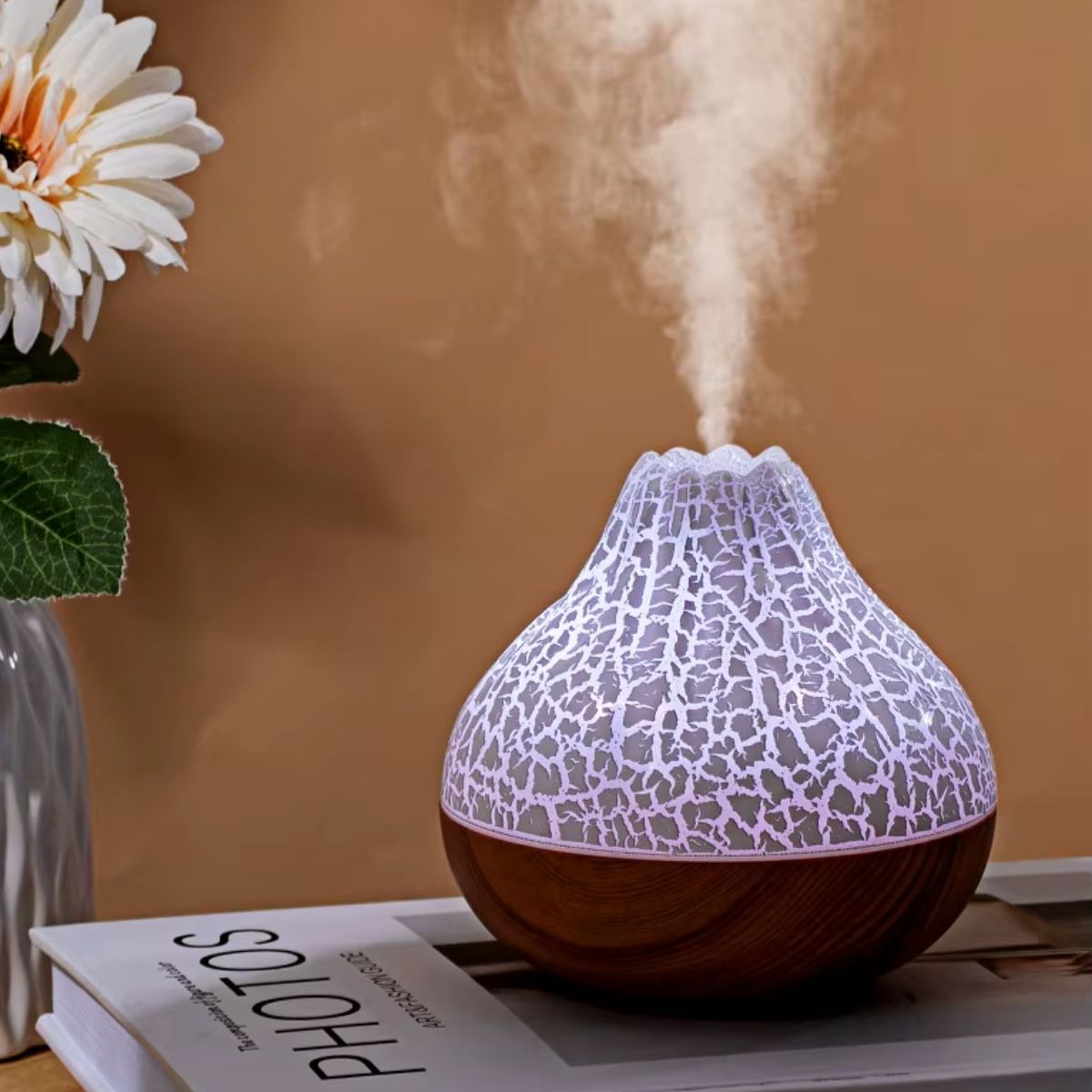 300ml Volcano Humidifier with RGB Colourful Lights - Spencer Vibes