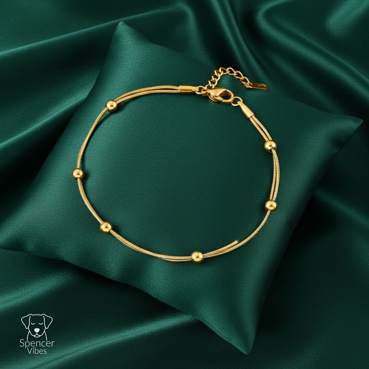 Gold Bead Chain Bracelet – Minimal Adjustable Design - Spencer Vibes