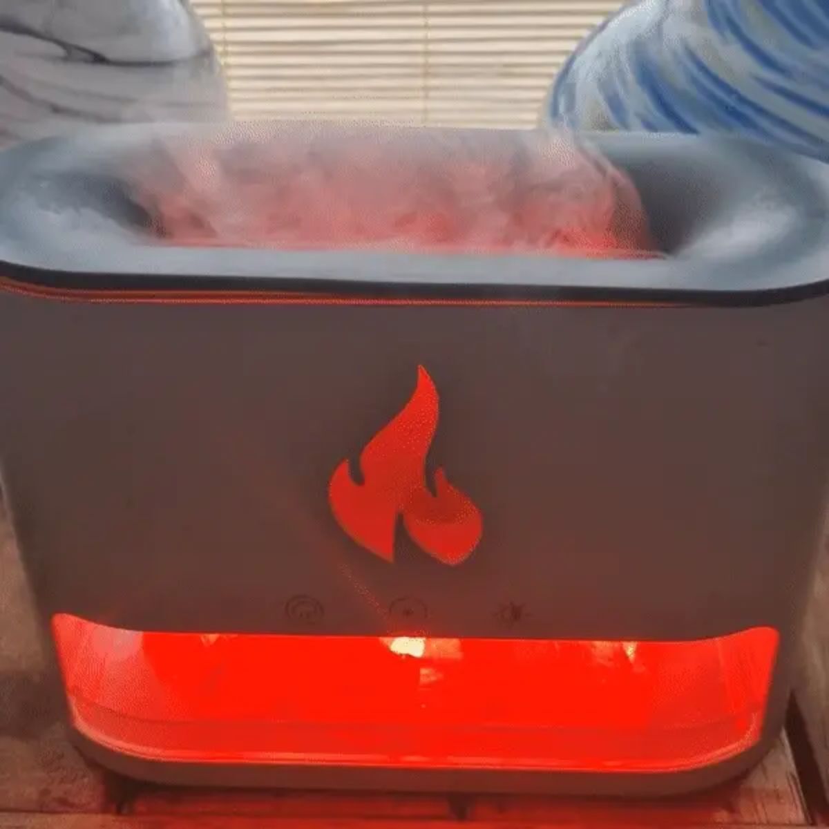 Himalayan Salt & Flame Effect Aroma Diffuser – Arctic White