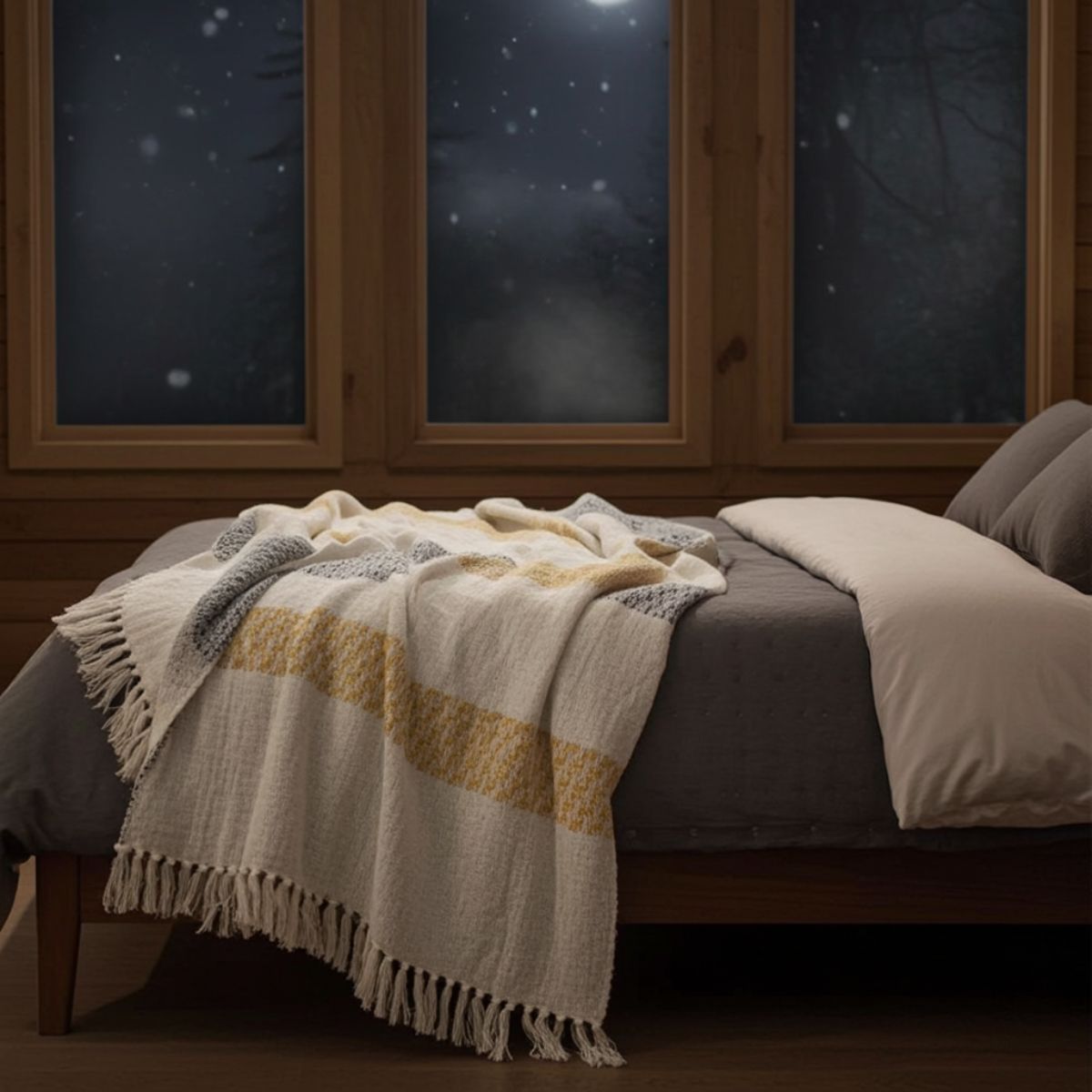 The Mattala Striped Cotton Throw – Ochre & Stone - Spencer Vibes
