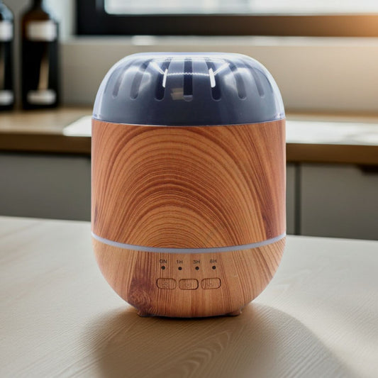 Nordic Minimalist Ultrasonic Aroma Diffuser – Wood Effect - Spencer Vibes