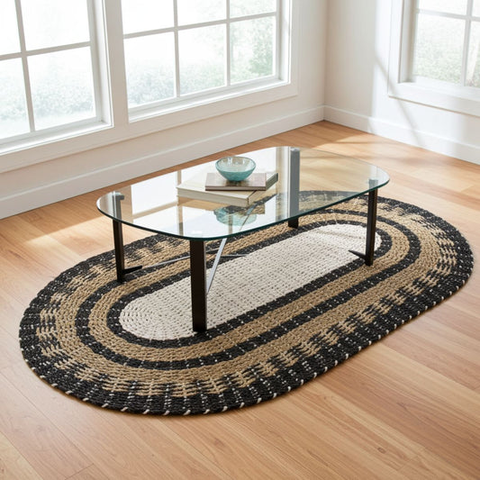 Seagrass Rug – Handwoven Oval Weave (60 × 120cm) - Spencer Vibes