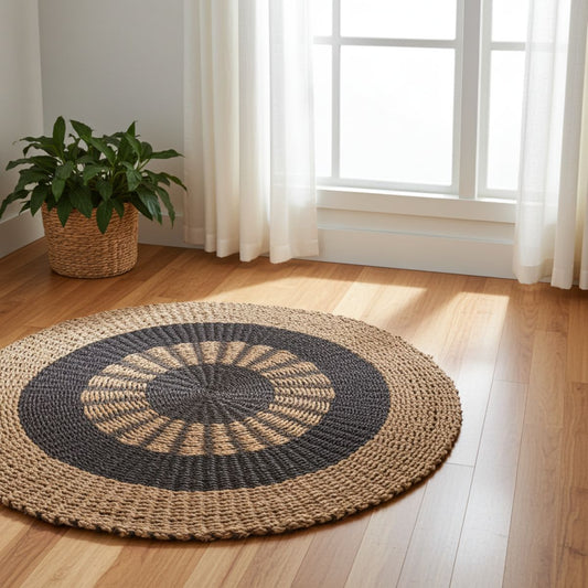 Seagrass Rug – Round Woven Accent (1m) - Spencer Vibes