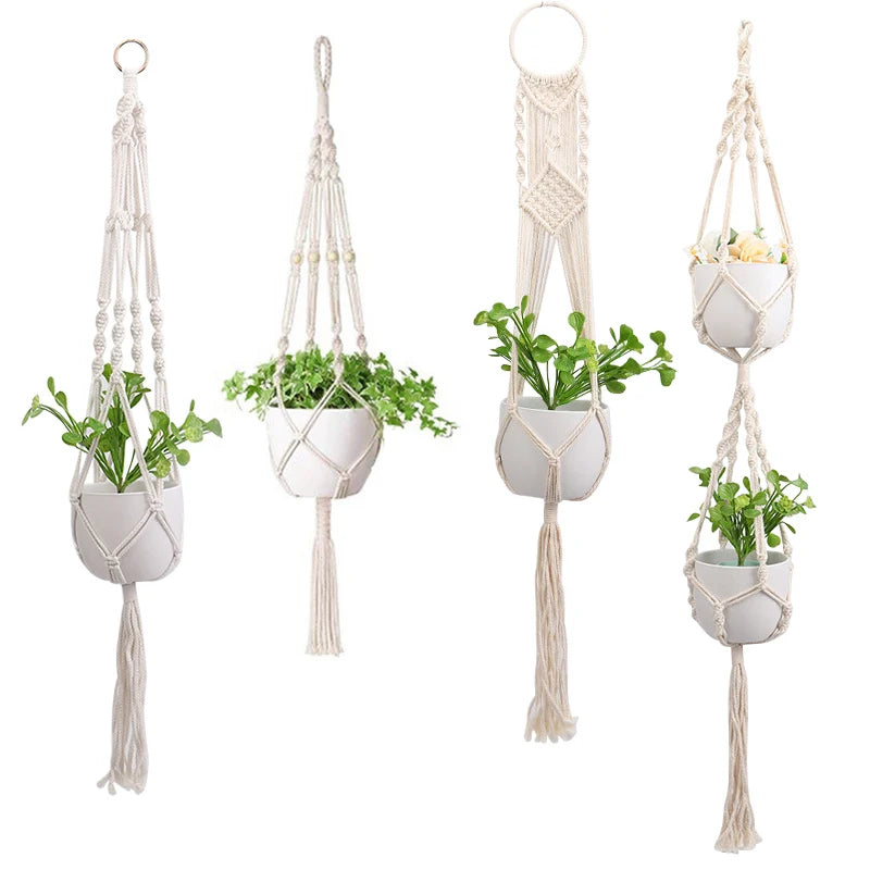 Handmade Macrame Plant Hanger Baskets - Spencer Vibes