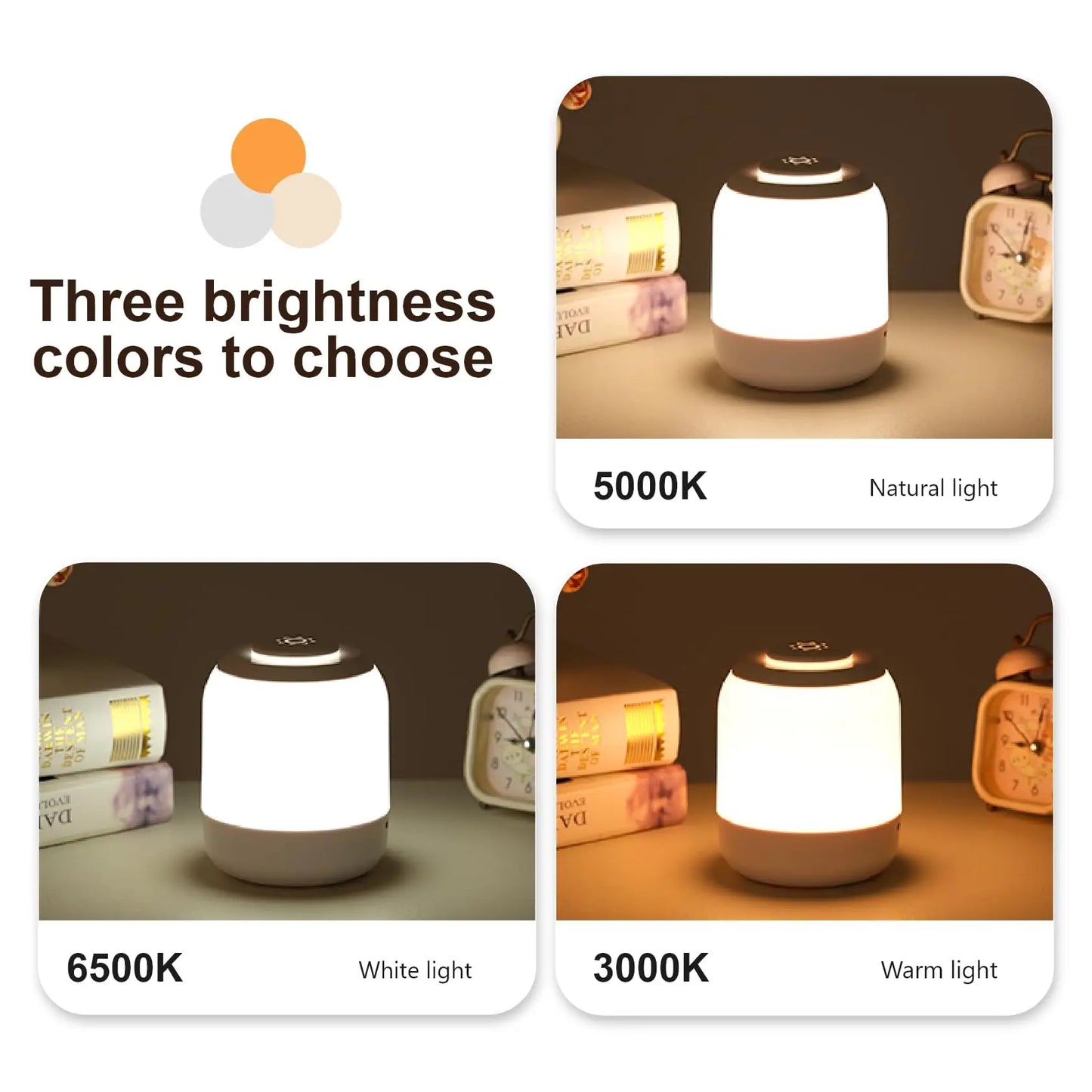 Night Light LED Touch Control Lamp | USB Rechargeable