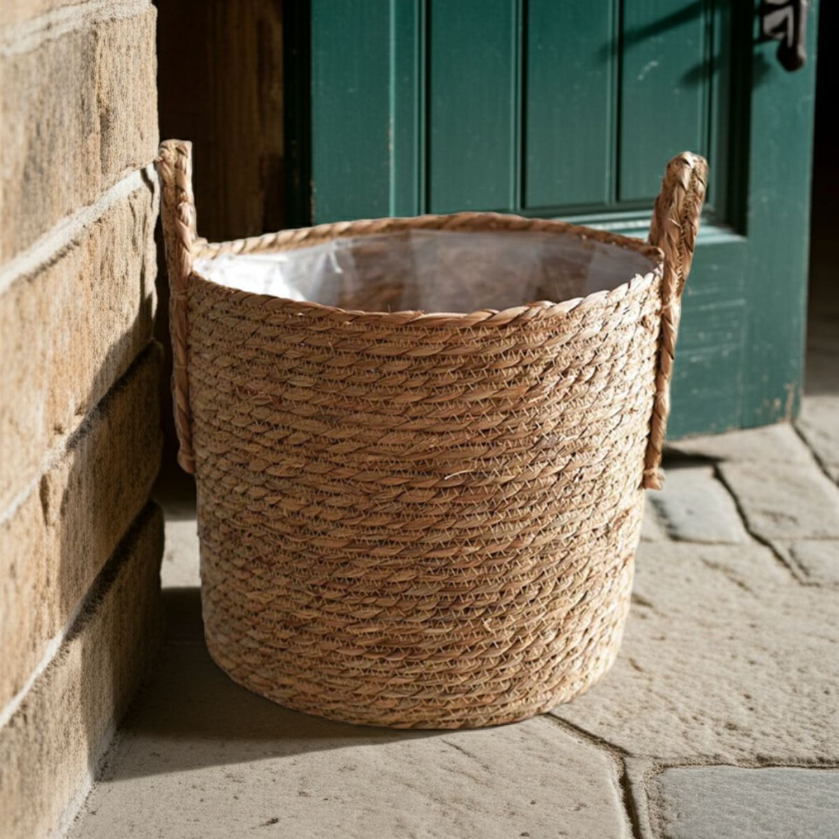 Hand-Braided Seagrass Sanctuary Basket – Natural Woven Storage - Spencer Vibes