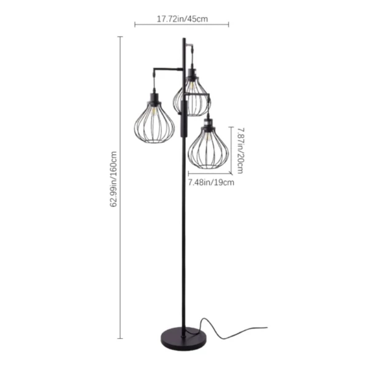 Trio Industrial Cage Floor Lamp - Spencer Vibes