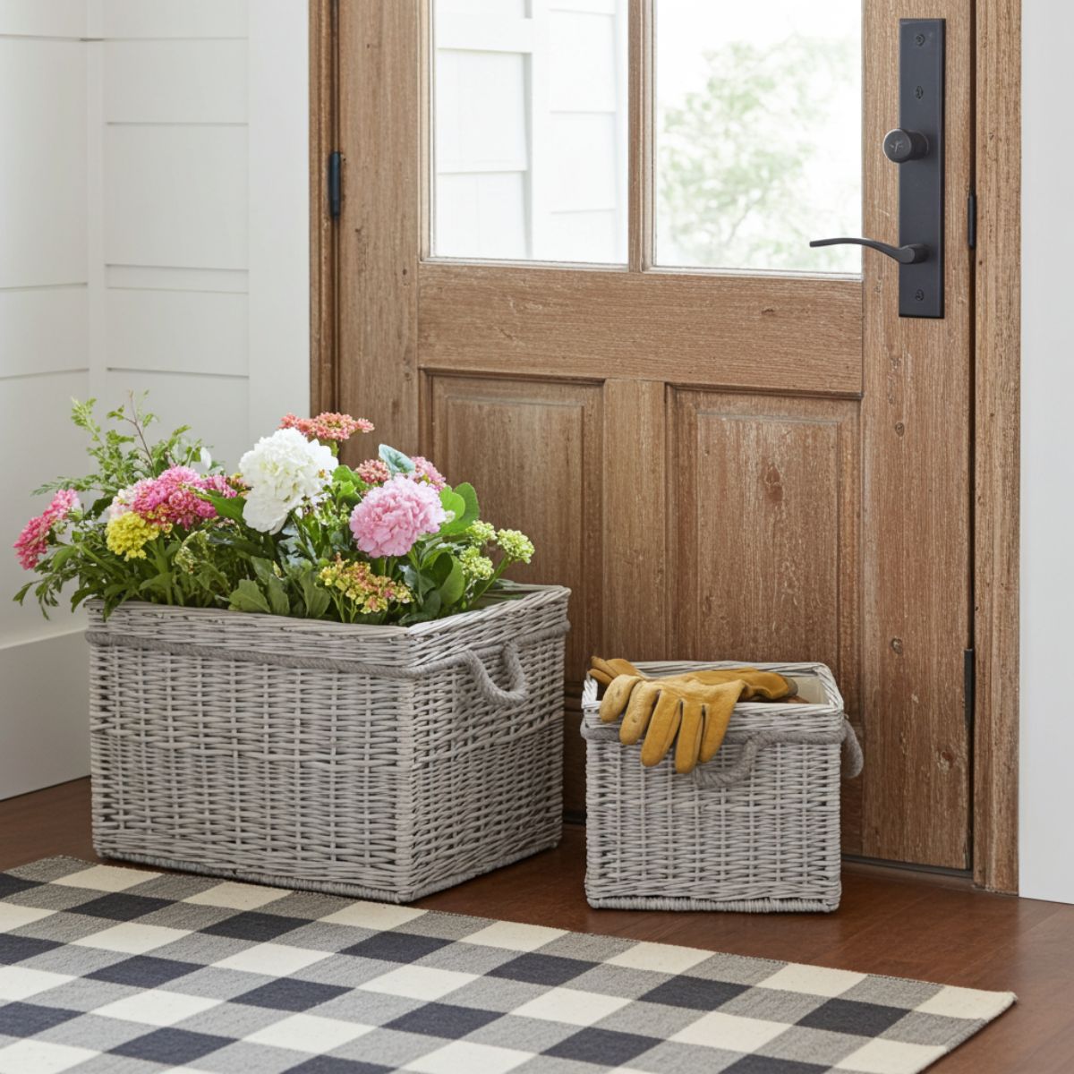 Nesting Wicker Storage Baskets with Liners – Set of 3 - Spencer Vibes