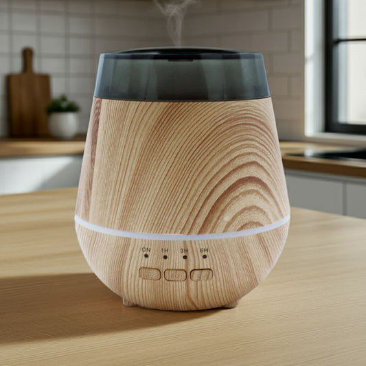 Wood-Effect Aroma Diffuser – Natural Oak Finish (USB) - Spencer Vibes