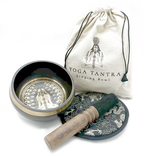 Hand-Beaten & Engraved Tibetan Singing Bowl Gift Set
