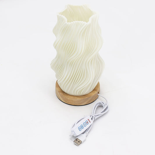 Star Twisted New Wave LED Lamp – Sculptural Wave Glow