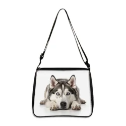 The Cute Prone Dog Shoulder Bag (yxbProneDog07fx) is a women”™s crossbody handbag featuring a printed bulldog, beagle, and pug design, with a black strap and portable storage for your phone””perfect as a stylish gift.