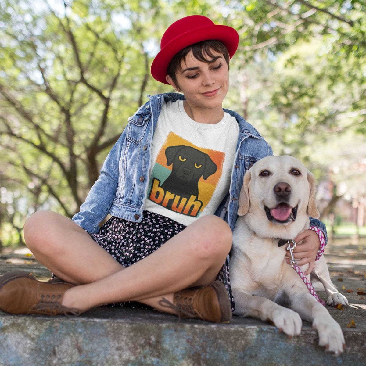 Bruh T-Shirt | Funny Retro Dog Graphic Unisex Tee