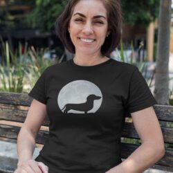 Dachshund Moon Silhouette T-Shirt