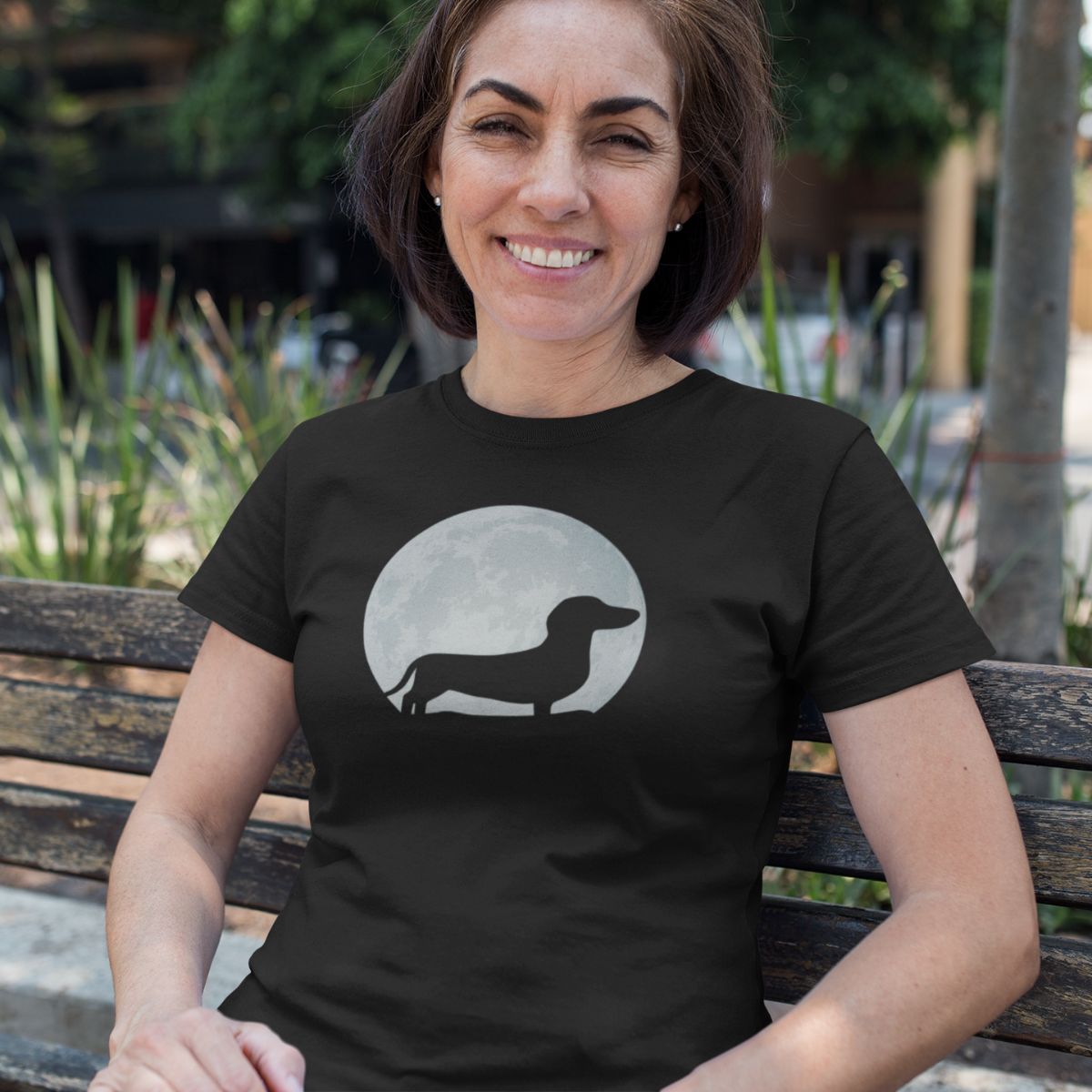 Dachshund Moon Silhouette T-Shirt