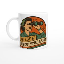 Nobody Gives a Shit Coffee Cup | Retro Funny Ceramic Mug