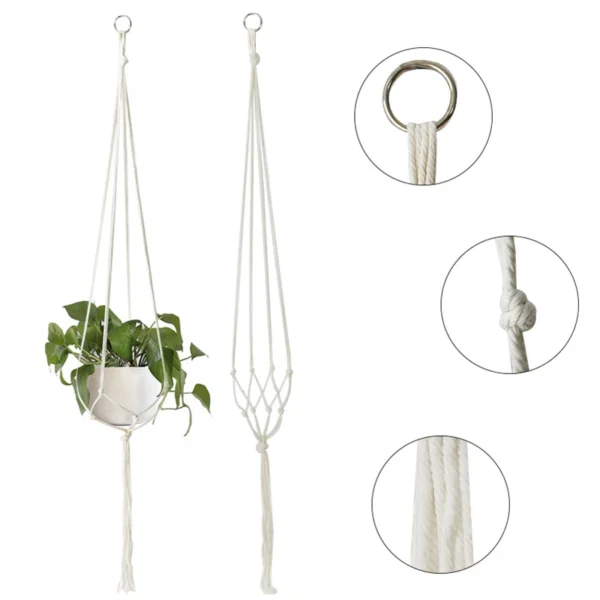 Macrame Handmade Plant Hanger Baskets - Image 6