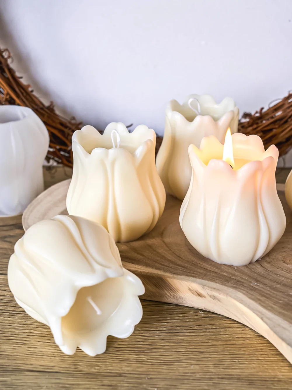 3D Tulip Flower Candle Mold
