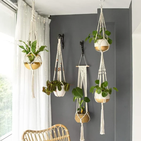 Macrame Handmade Plant Hanger Baskets - Image 2