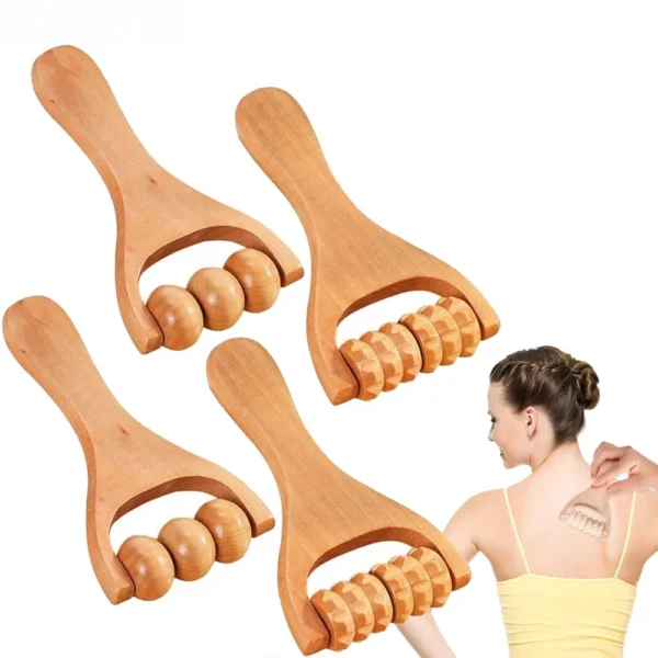 Wooden Neck Roller Massager | Natural Relaxation Massage Tool - Image 2