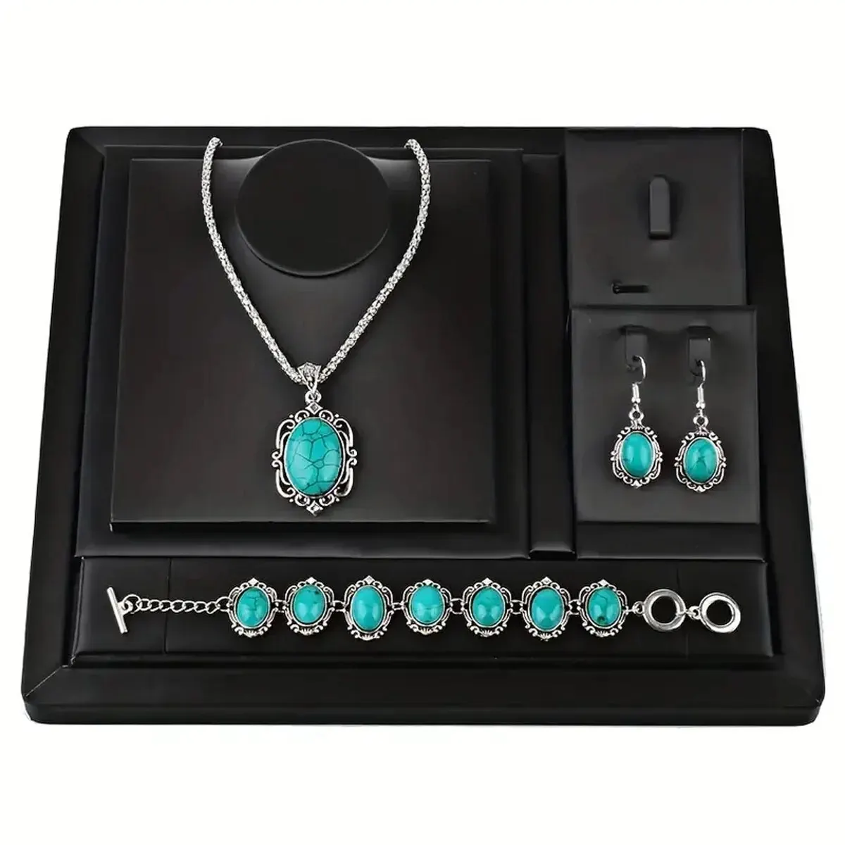Turquoise Jewellery Set | Bracelet, Necklace & Earrings