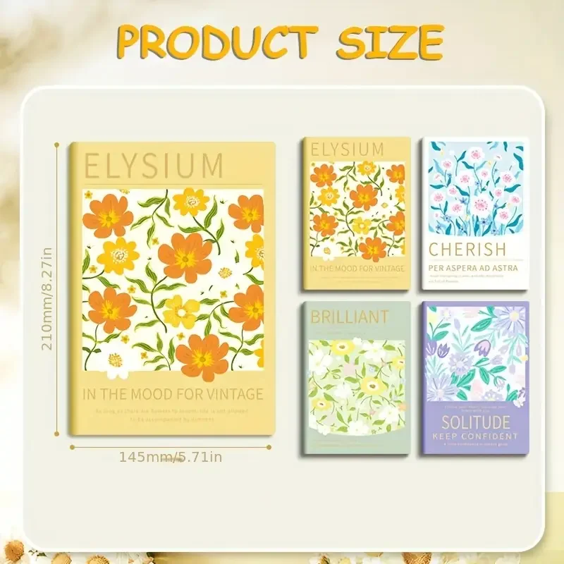 Vintage Floral Design Diary | 260-Page Matte Notebook - Image 5
