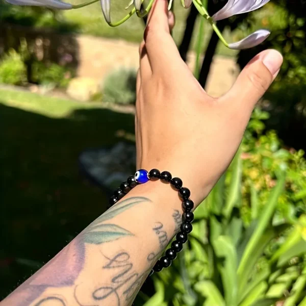 Evil Eye Black Tourmaline Bracelet | Mindful Protection Jewellery - Image 2