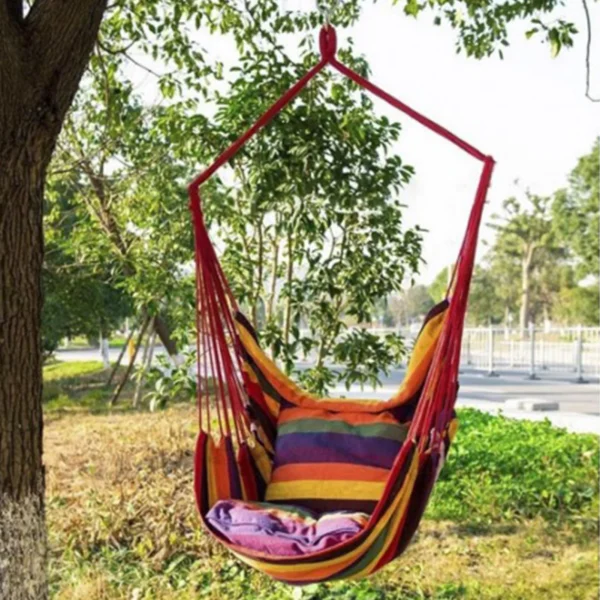 Portable Hammock Chair | Colourful Hanging Rope Swing Seat - Image 2