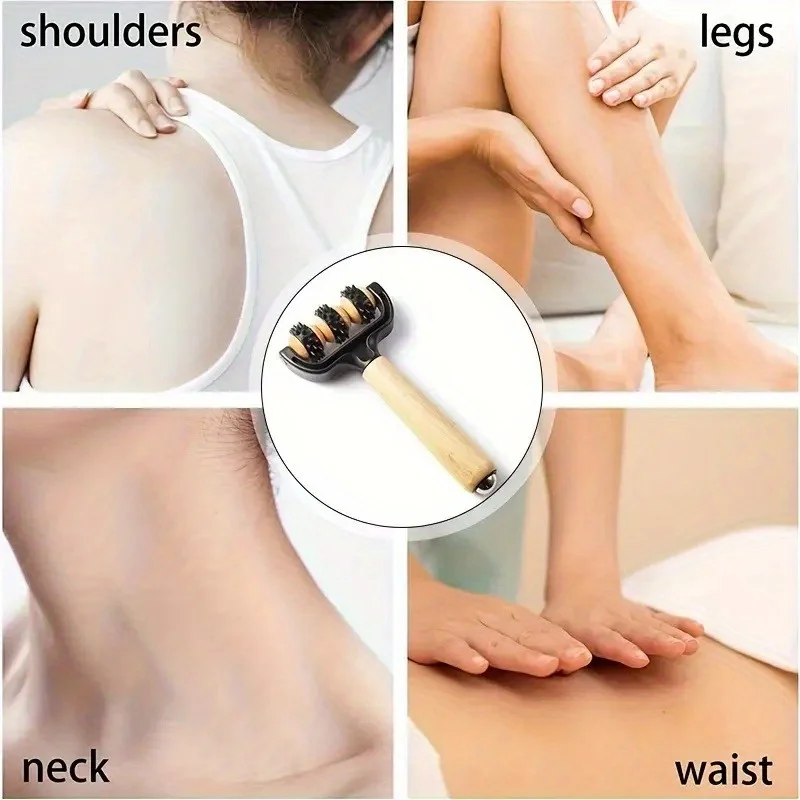 T-Shaped Massage Roller | Portable Wooden Body Massager - Image 2
