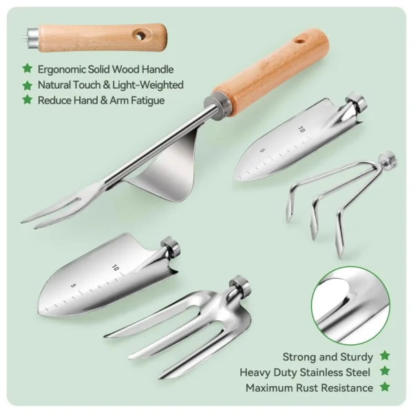 9-Piece Garden Hand Tool Set | Complete Gardening Kit with Tote - Image 5
