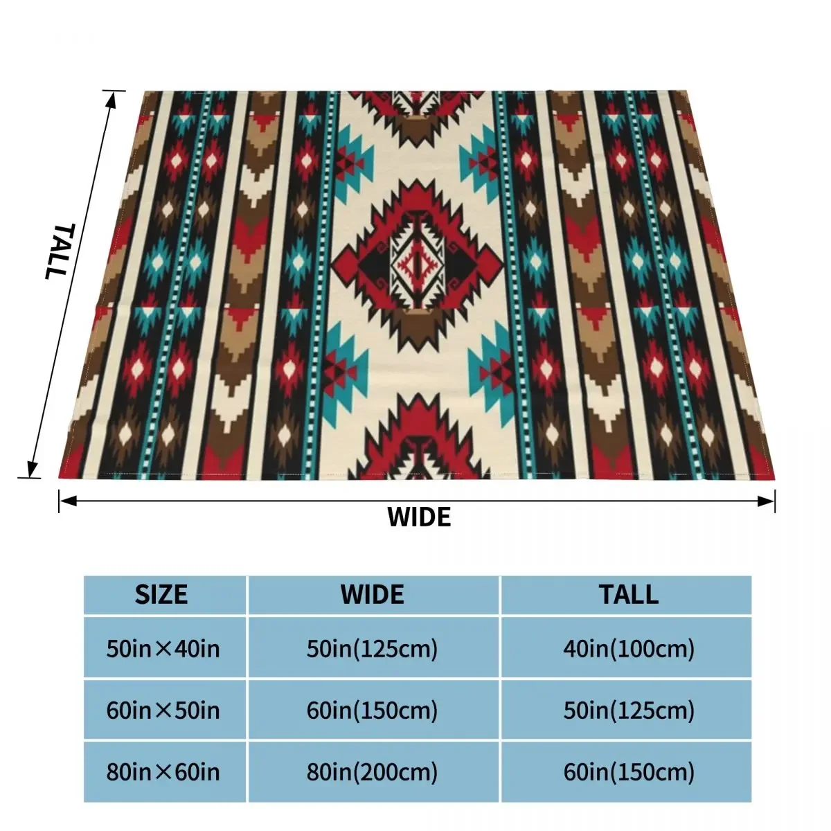 Vintage Native American Flannel Blanket | Boho Geometric Throw - Image 6