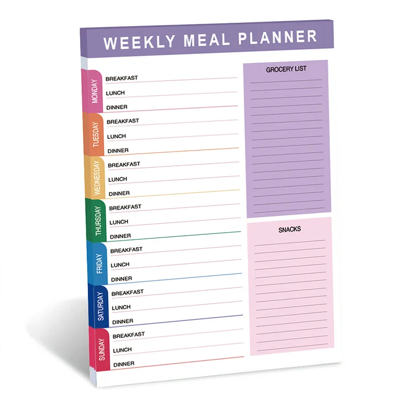A5 Daily Meal Planner | Weekly Food & Recipe Organiser Notepad