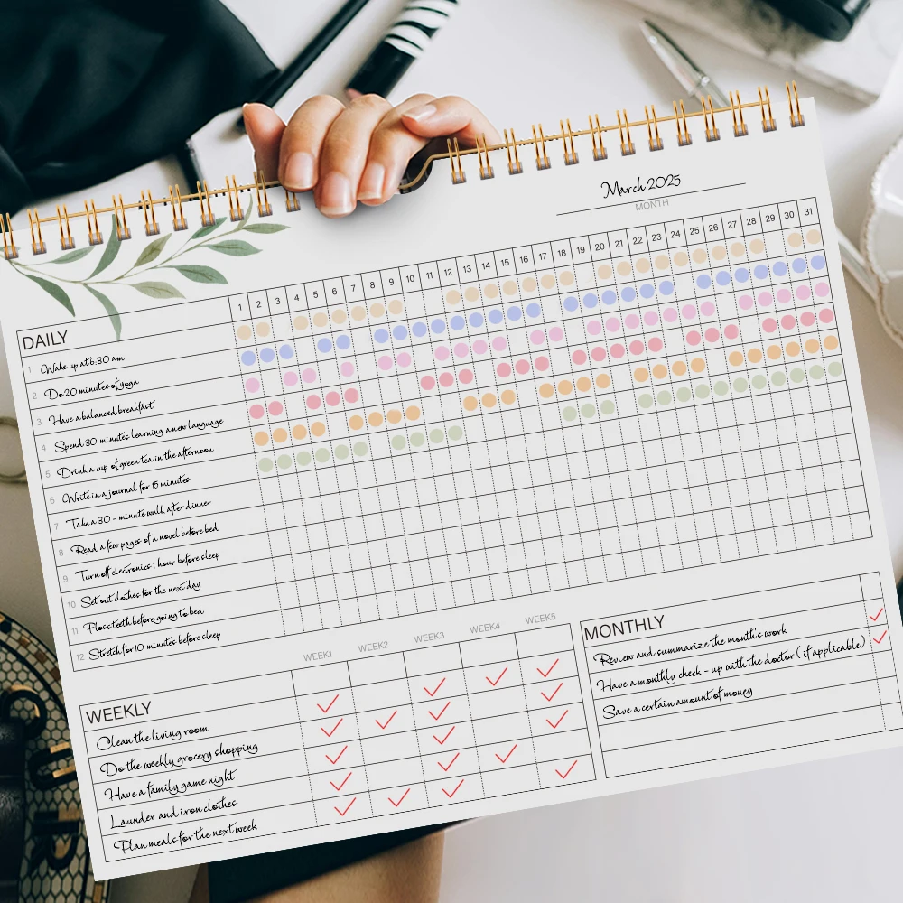 Habit Tracker Planner – 12-Month Undated Journal