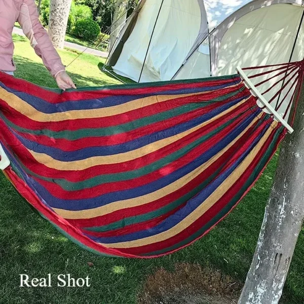 Outdoor Canvas Camping Hammock | Portable Anti-Roll Design - Image 4