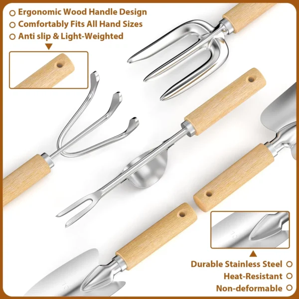 9-Piece Garden Hand Tool Set | Complete Gardening Kit with Tote - Image 3