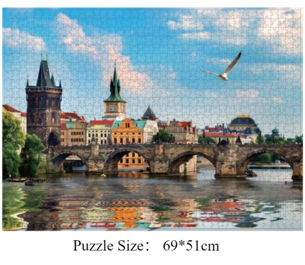 Prague Oil Painting Jigsaw Puzzle | 1000 Piece Adult Puzzle - Image 2
