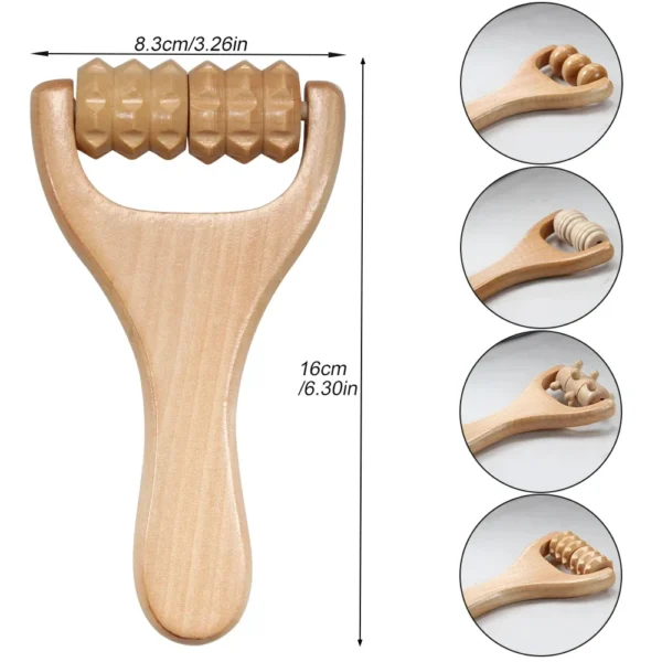 Wooden Neck Roller Massager | Natural Relaxation Massage Tool - Image 3