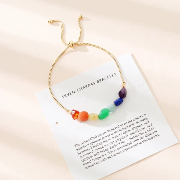 Seven Chakra Bracelet | Natural Stone Mindful Jewellery - Image 3
