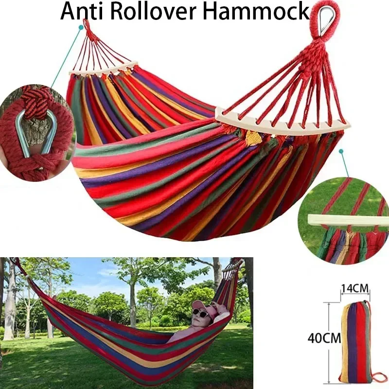 Outdoor Canvas Camping Hammock | Portable Anti-Roll Design