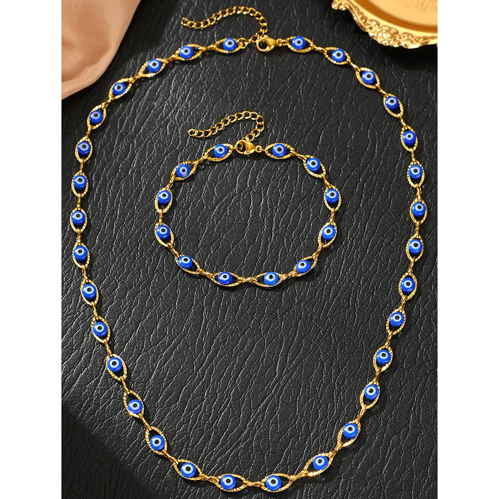 Golden Turkish Eye Set | Gold Jewellery by Spencer Vibes - Image 5