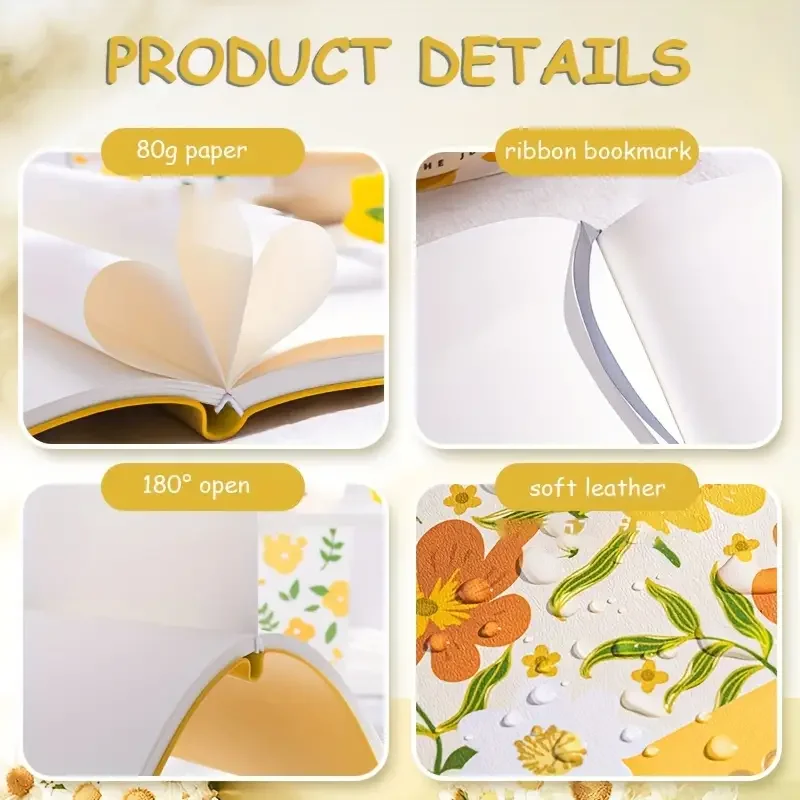 Vintage Floral Design Diary | 260-Page Matte Notebook - Image 4